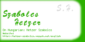 szabolcs hetzer business card